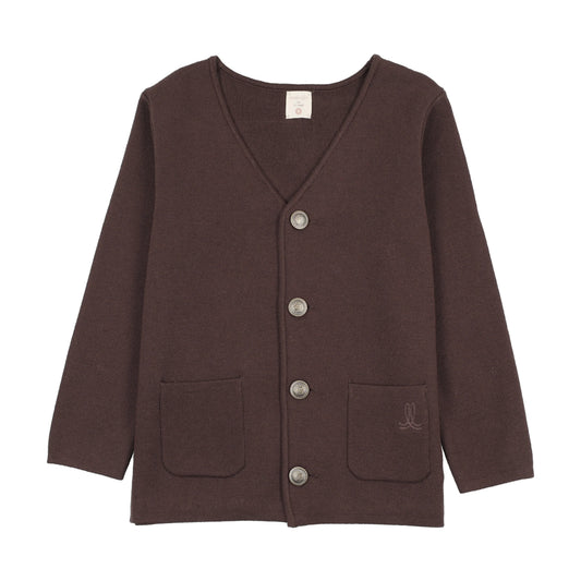 Boys Cardigan Blazer- Chocolate Brown