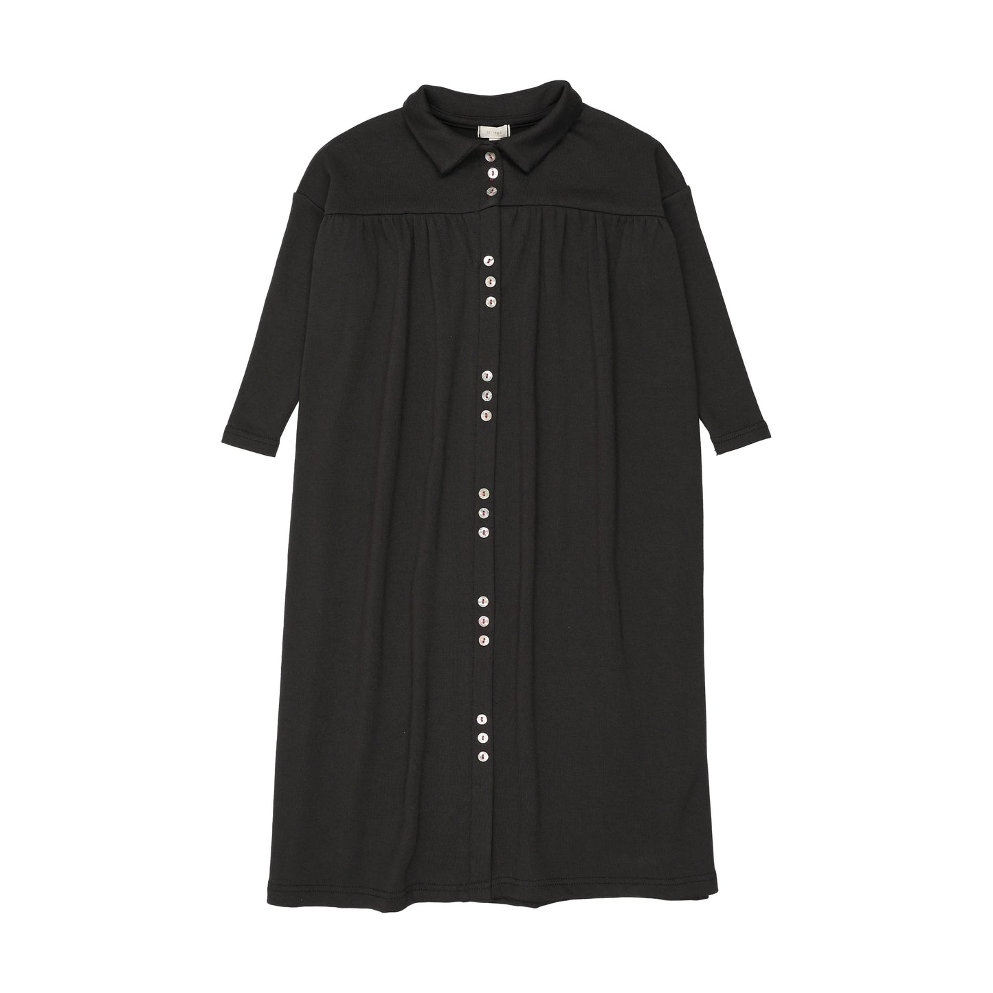 Button Front Maxi Dress- Black