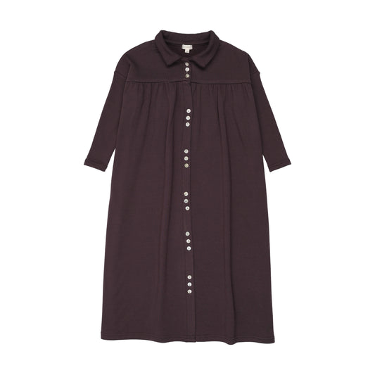 Button Front Maxi Dress- Eggplant