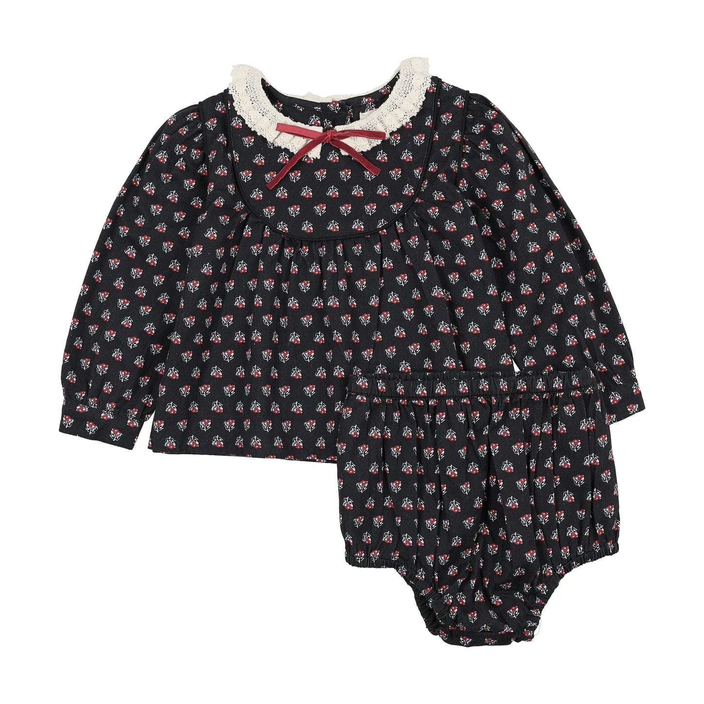 Home Garden Toddler Girls Set- Navy Print