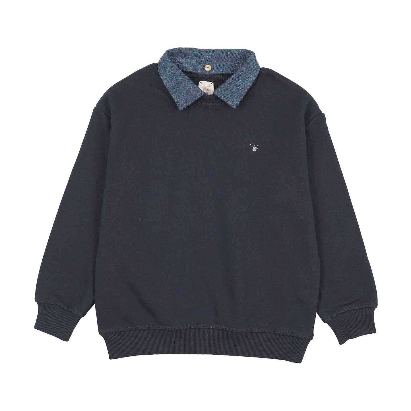 Sweet Campaign Denim Removable Collar Sweatshirt