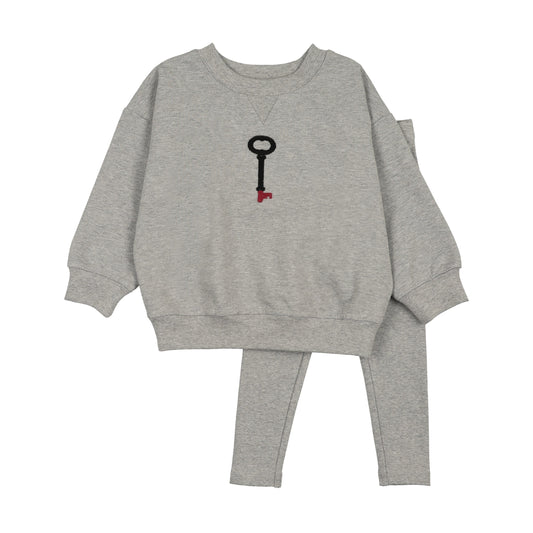 Limited Capsule Toddler Sweatshirt Set- Light Grey Heather