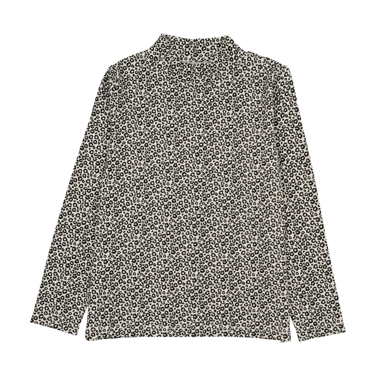 Printed Mockneck- Black/ Cream Print