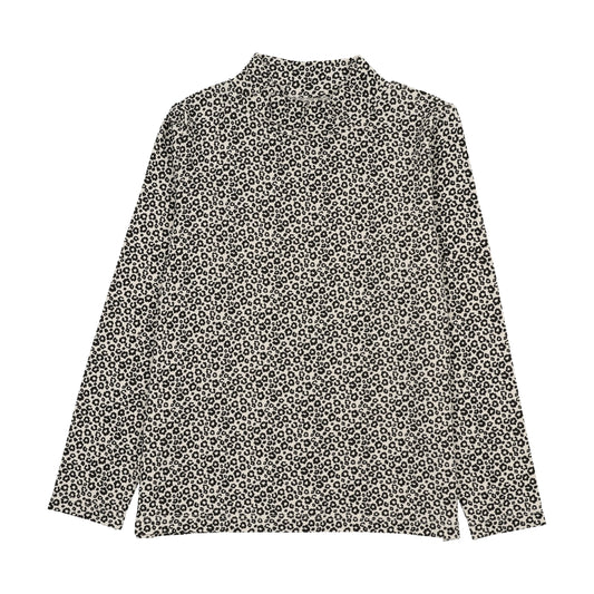 Printed Mockneck- Black/ Cream Print