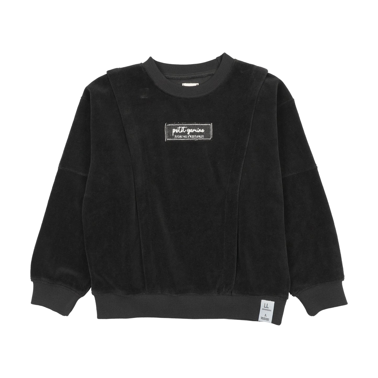 Black Velour Boys Sweatshirt