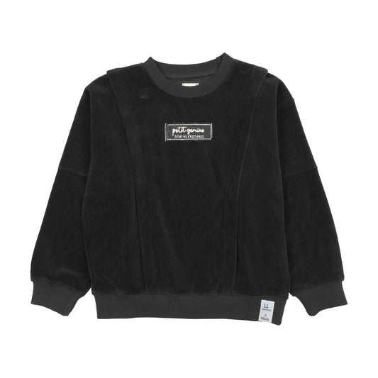 Black Velour Boys Sweatshirt