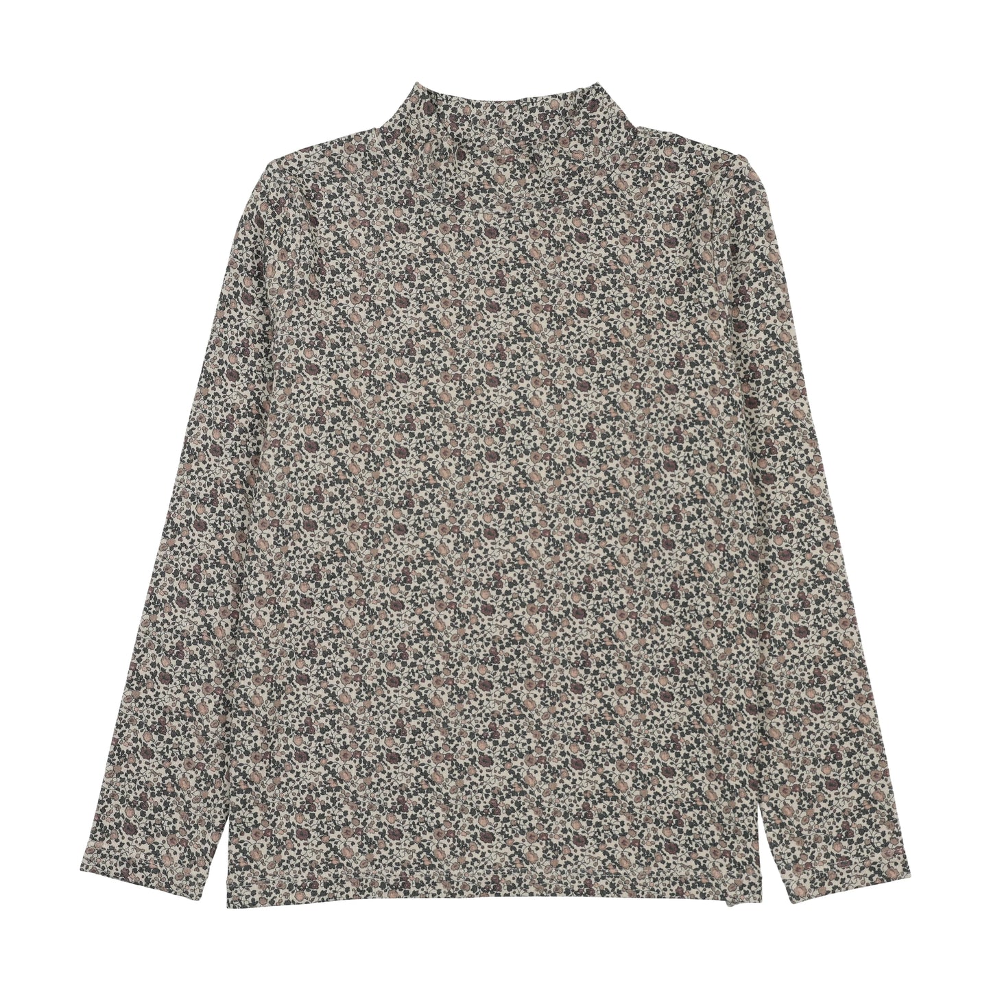 Printed Mockneck- Vintage Purple Print