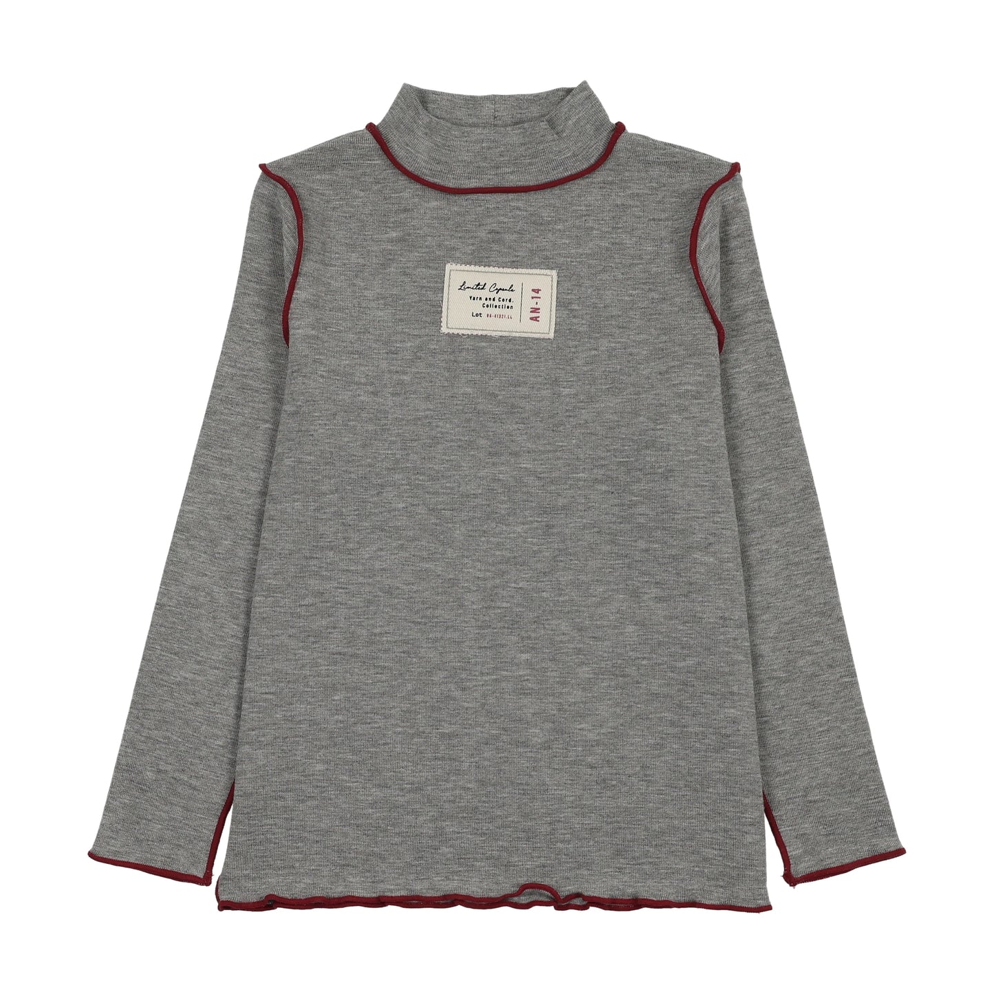 Limited Capsule Mock Neck Top- Light Grey Heather