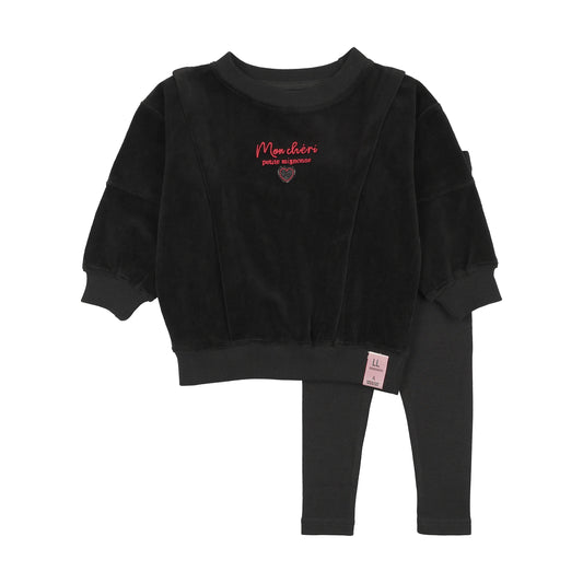 Velour Girls Sweatshirt Set