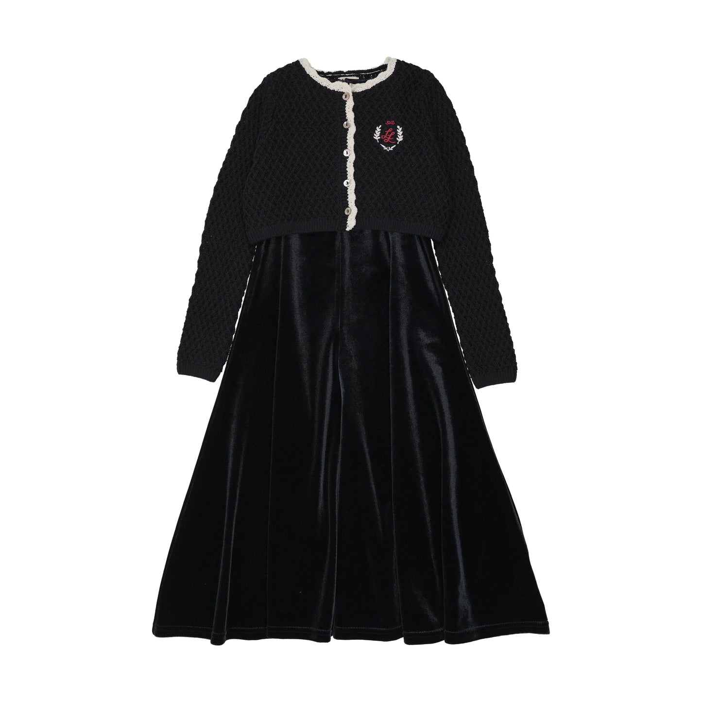 Crest Maxi Cardigan Set- Navy