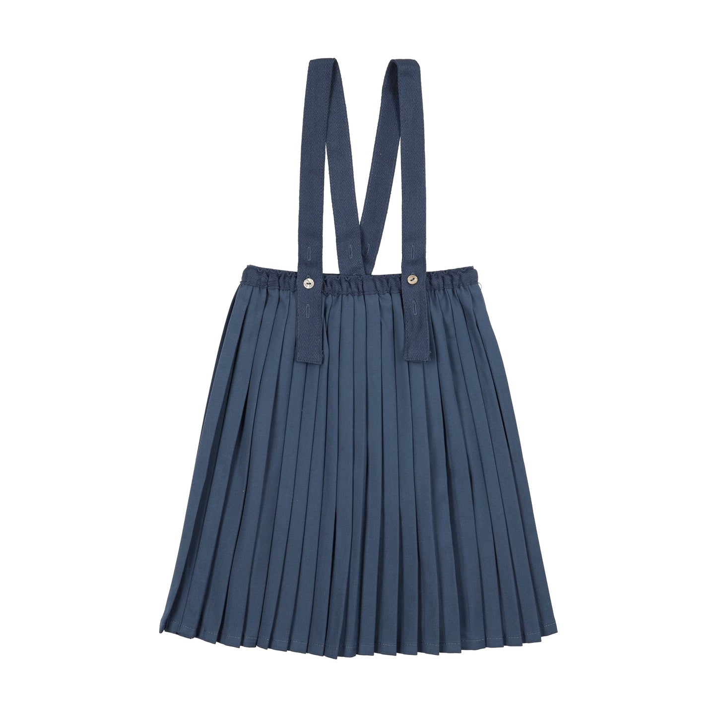 Knife Pleated Suspender Skirt- Vintage Blue Heather