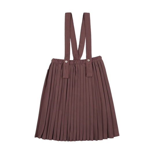Knife Pleated Suspender Skirt- Vintage Purple