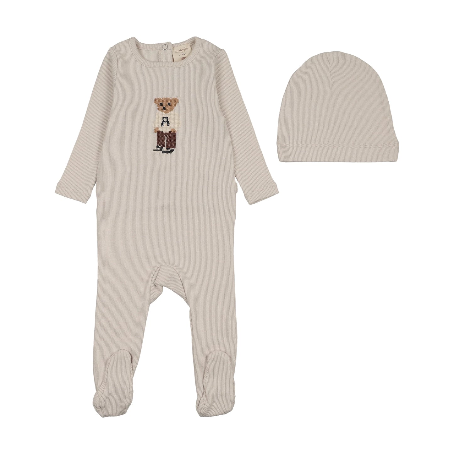 Bear Footie Set- Ivory