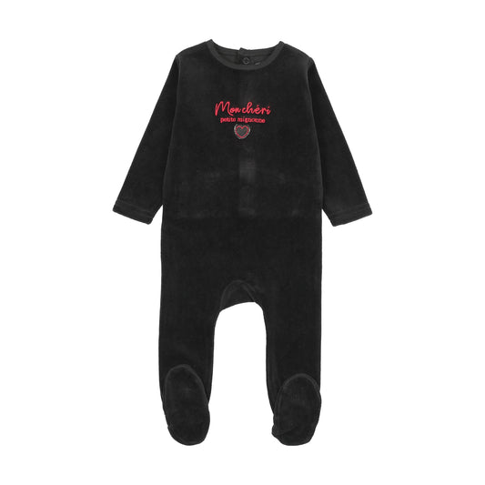 Black Velour Footie