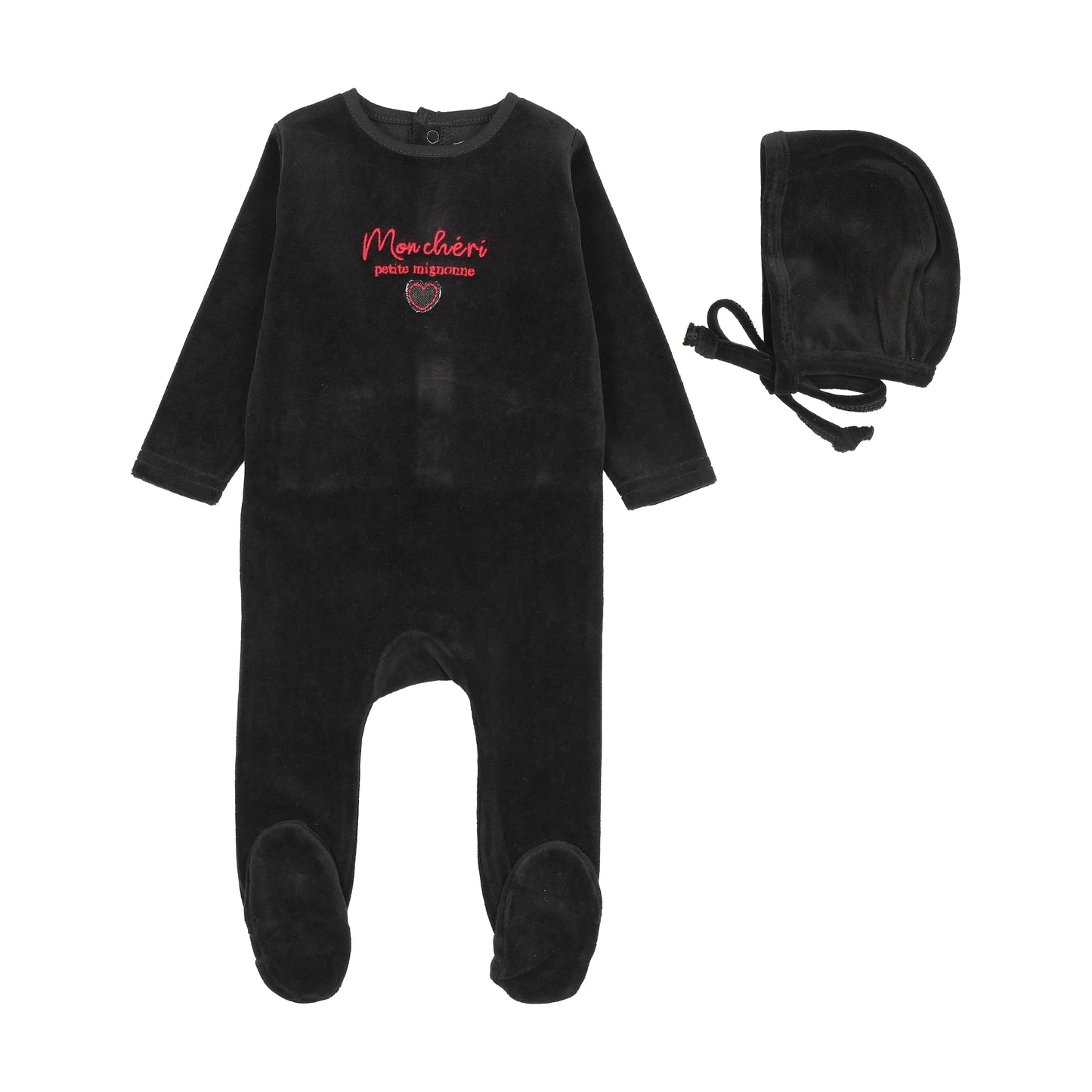 Black Velour Footie Set