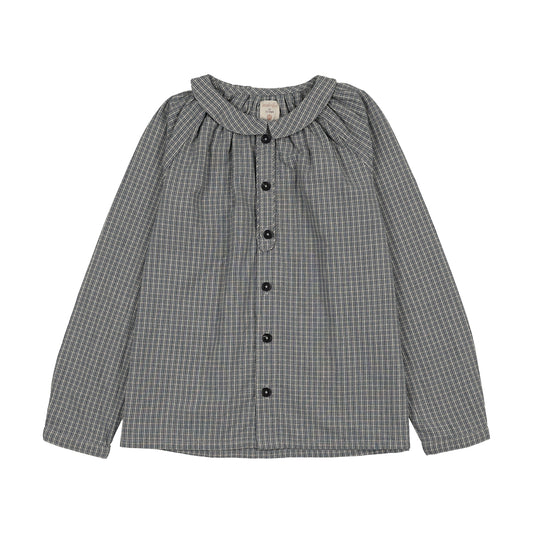 Plaid Edition Toddler Boys Shirt- Dried Blue