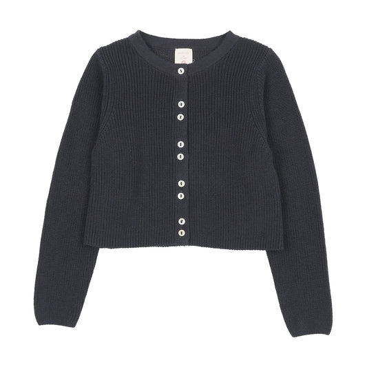 Fine Knit Cardigan- Navy