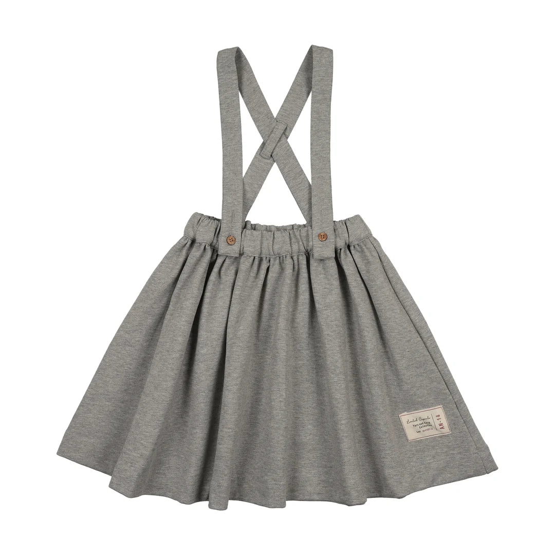 Limited Capsule Suspender Skirt- Light Grey Heather