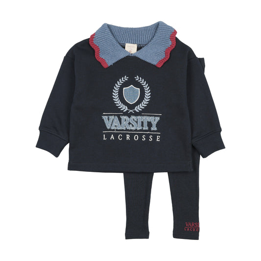 Fan Club Girls Sweatshirt Set Navy Denim