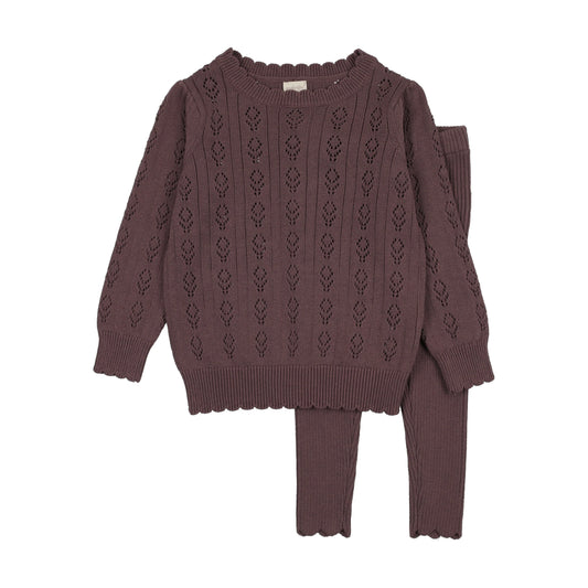 Girls Knit Set- Vintage Purple
