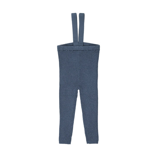 Knit Suspender Leggings- Vintage Blue