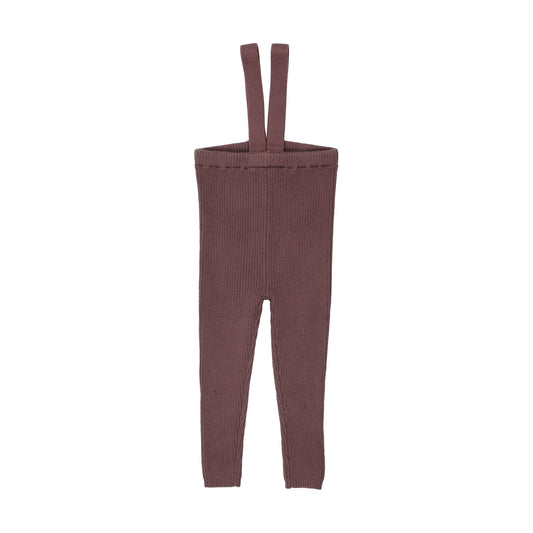 Knit Suspender Leggings- Vintage Purple