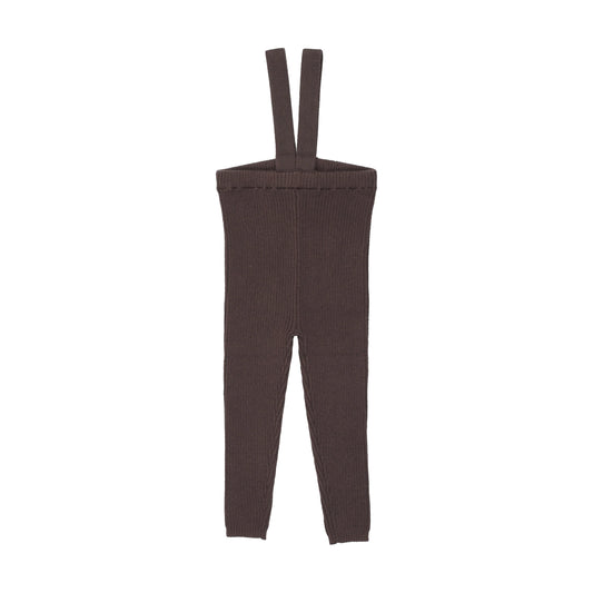 Knit Suspender Leggings- Chocolate Brown