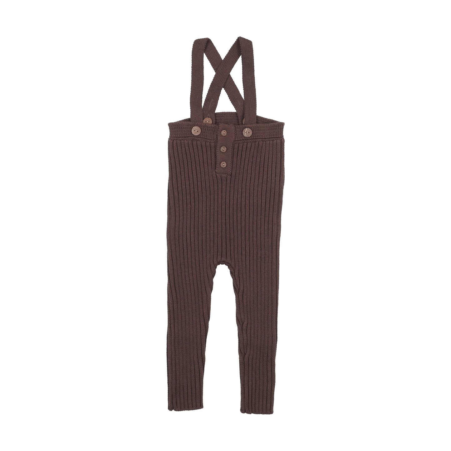 Toddler Rib Knit Overall- Chocolate Brown