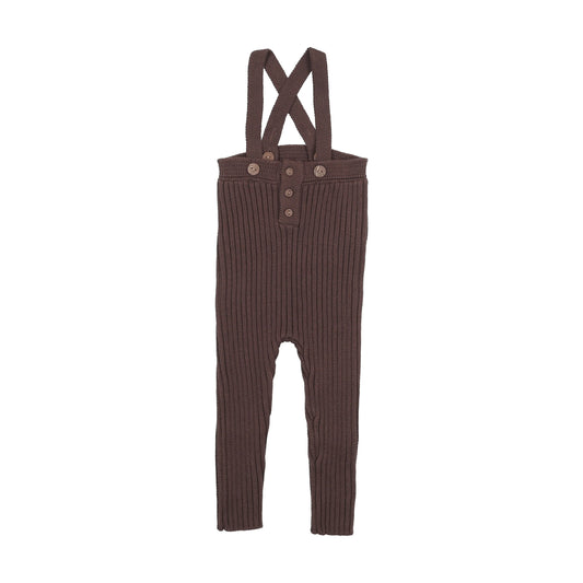 Toddler Rib Knit Overall- Chocolate Brown
