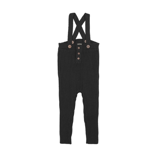 Toddler Rib Knit Overall- Black