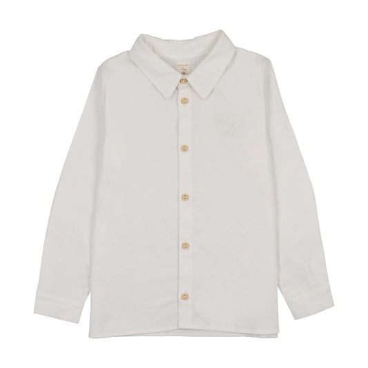 Boys Logo Shirt- Cream