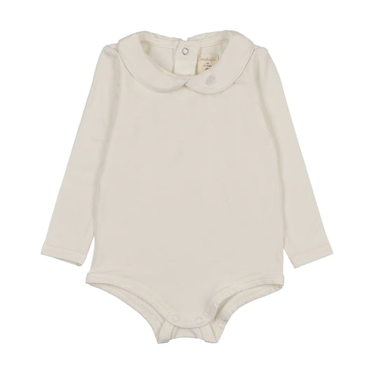 Peter Pan Onesie With Piping- Cream