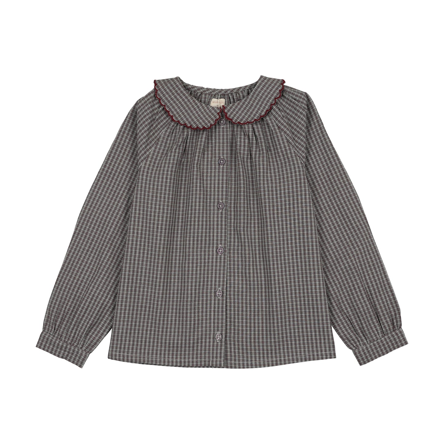 Plaid Edition Girls Shirt- Soft Grey