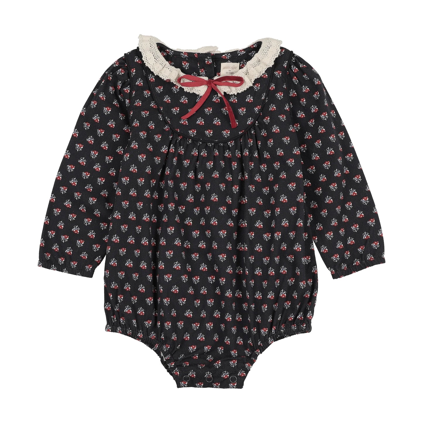 Home Garden Girl Romper- Navy Print
