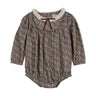 Home Garden Girl Romper- Oxford Tan Print