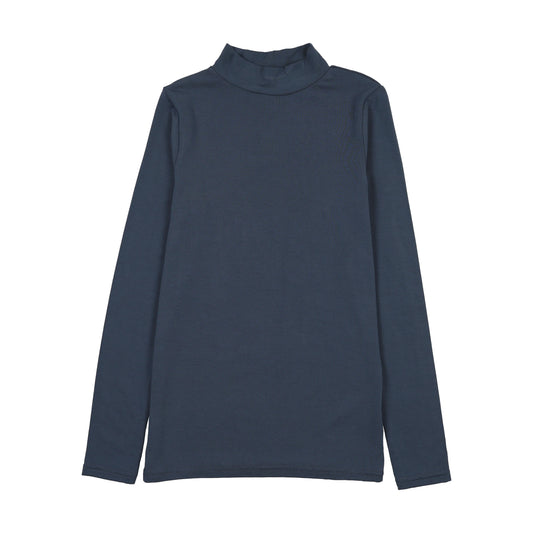 Bamboo Mockneck- Vintage Blue