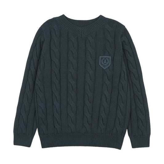 Chunky V Neck Sweater- Deep Teal