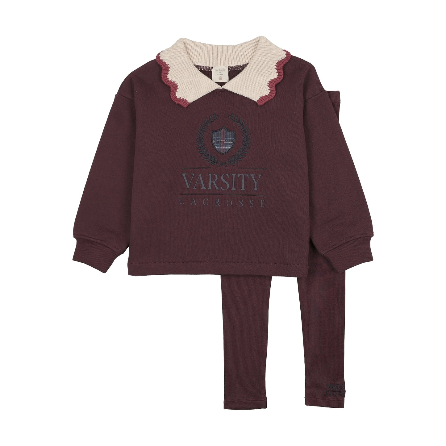 Fan Club Girls Sweatshirt Set Plum/Cream