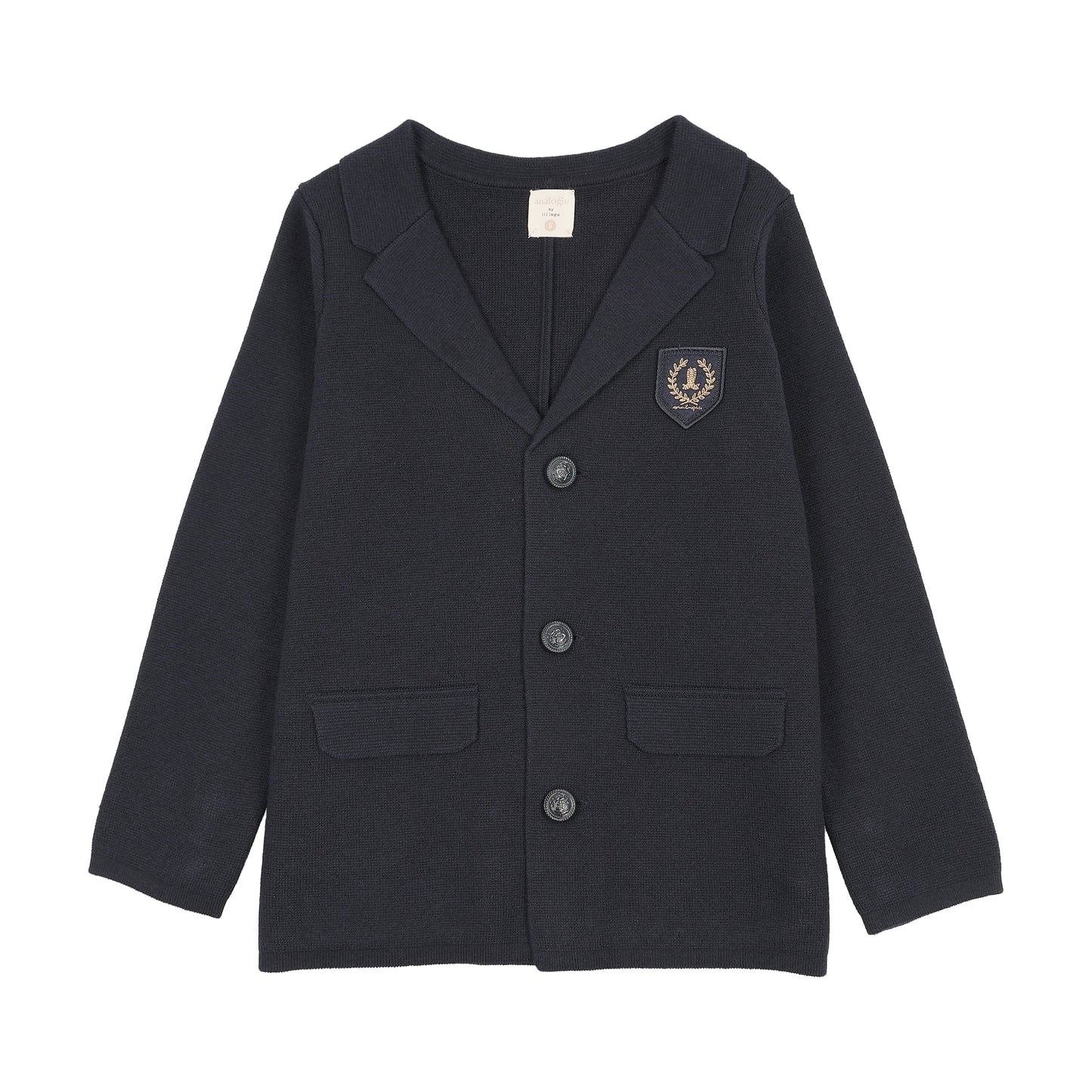 Crest Knit Blazer- Navy