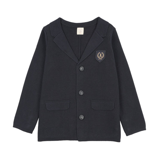 Crest Knit Blazer- Navy
