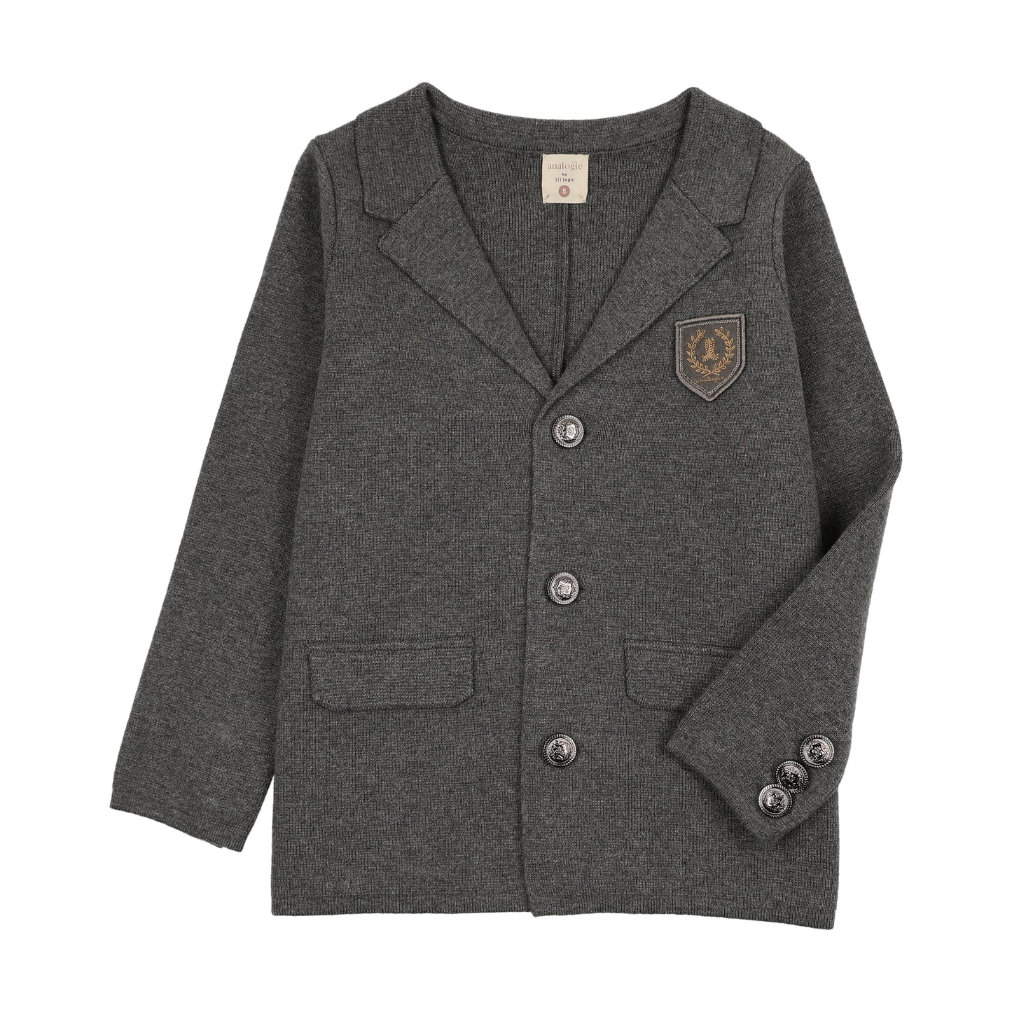 Crest Knit Blazer- Mid Grey