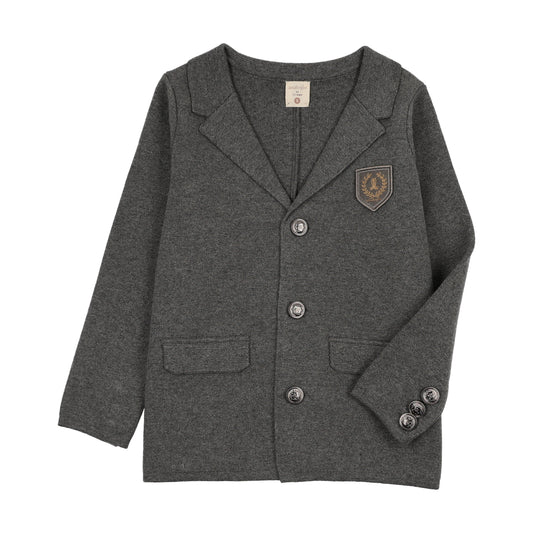 Crest Knit Blazer- Mid Grey