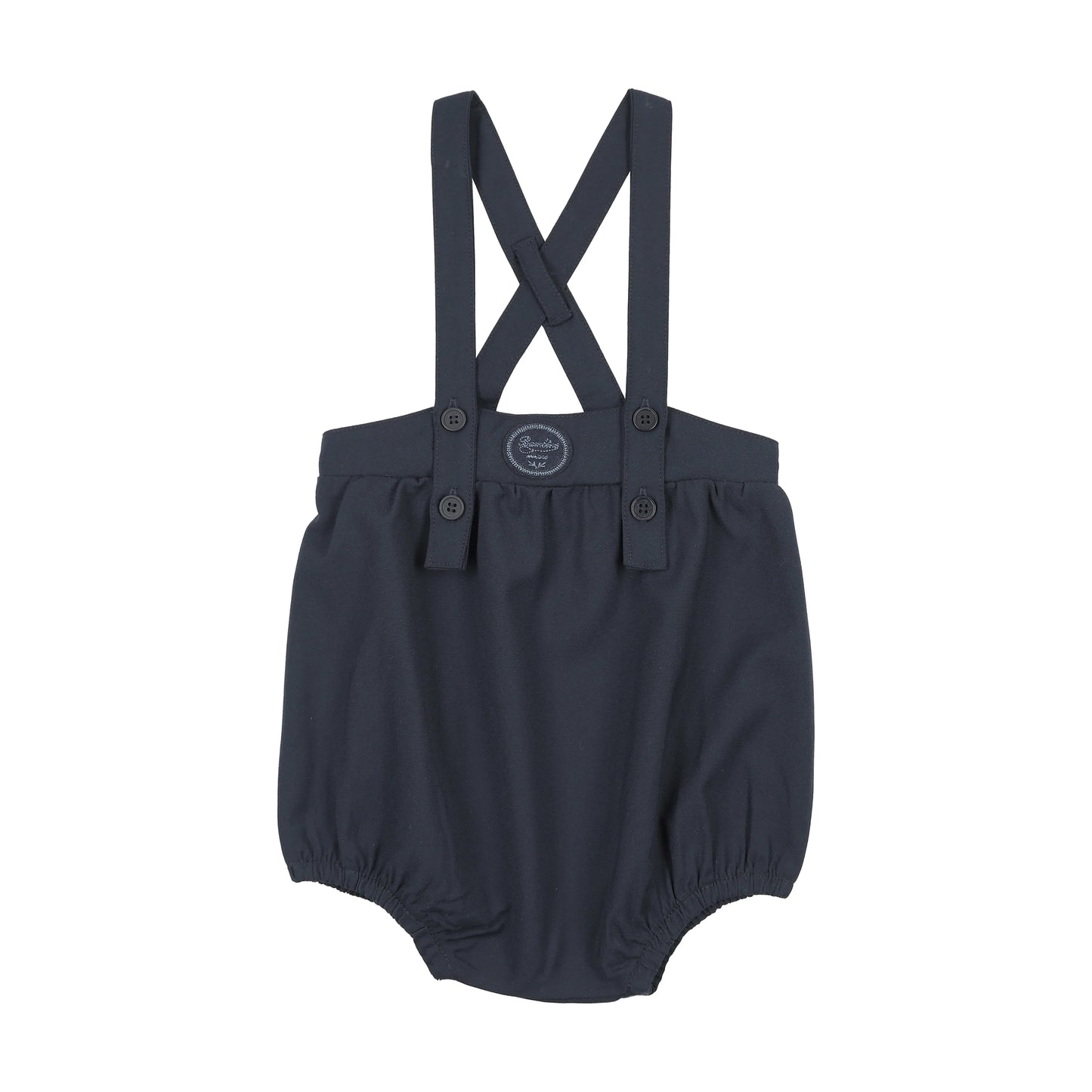 Plaid Edition Boys Romper- Navy