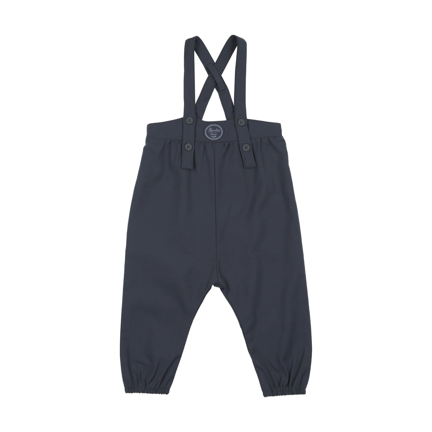 Plaid Edition Boys Long Romper- Navy