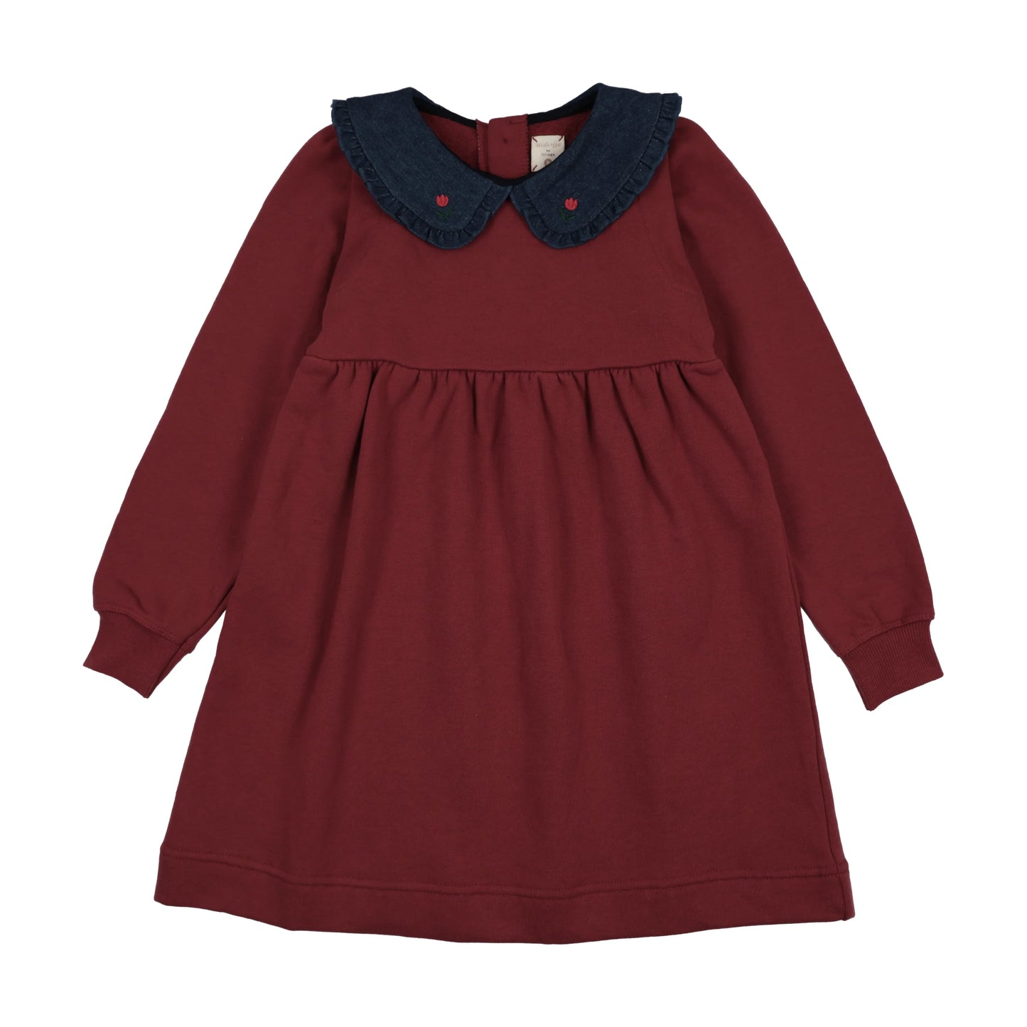 Sweet Campaign Denim Collar Sweatshirt Dress