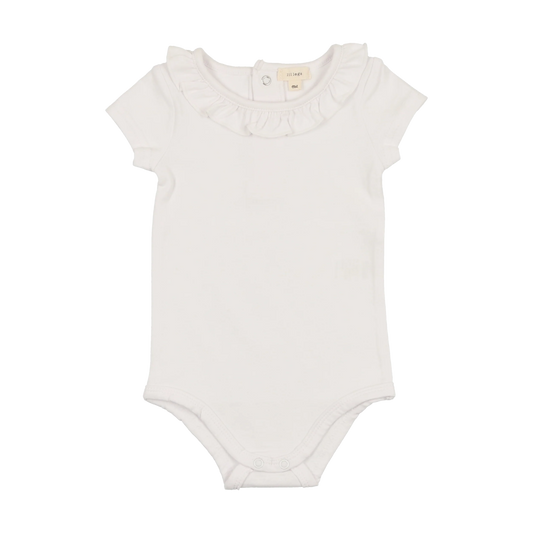 Ruffle Onesie SS- White