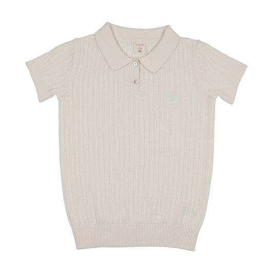 Knit Polo- Cream