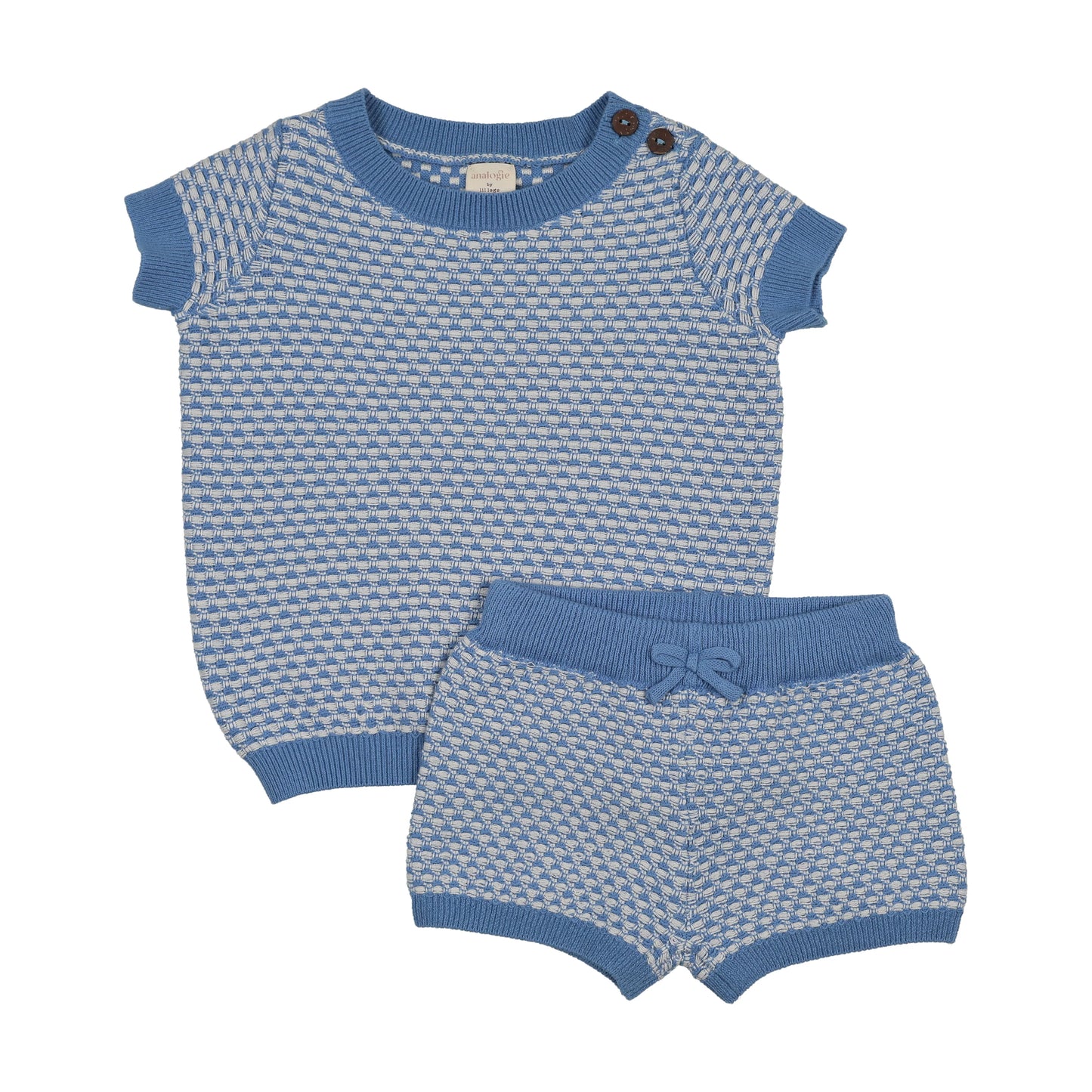 Multi Knit Crewneck Set- Fresh Blue