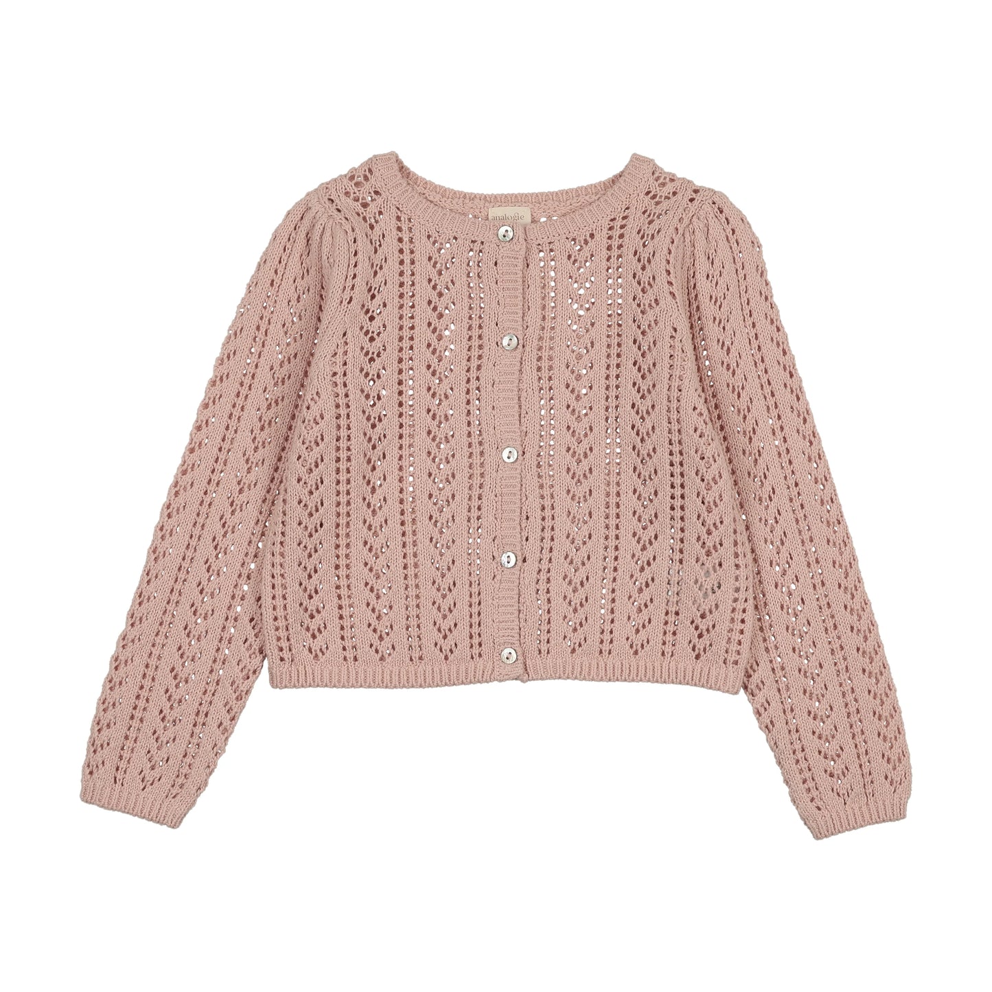 Girls Bud Pink Pointelle Cardigan