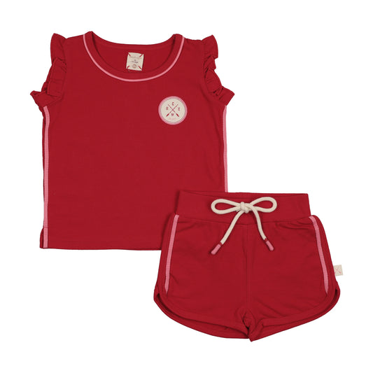 Boating Crew Girls Set- Red